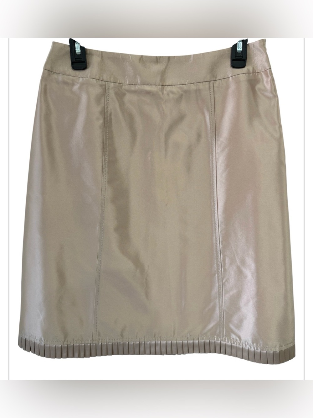 Whistles London Blush Pink Silk Pleated-Hem Pencil Skirt- US 6